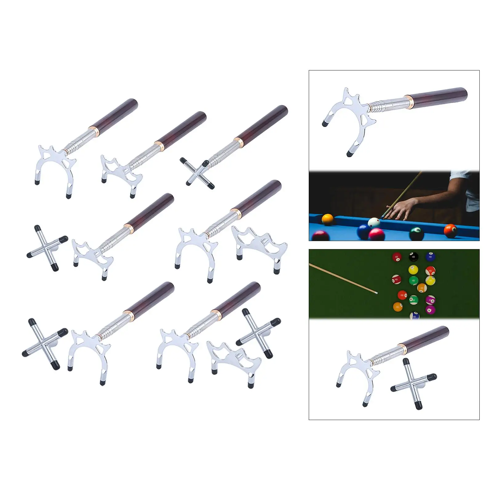 

Billiards Cue Stick Bridge with Bridge Head Extender for Pool Table Practice