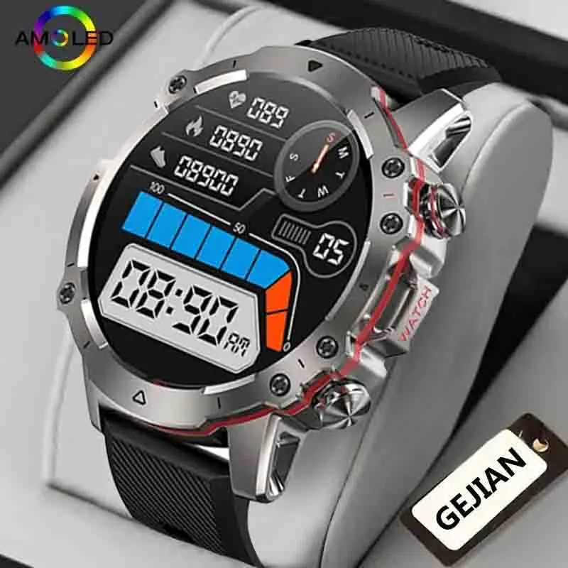 2024 New Bluetooth Call Smart Watch 1.43 HD Touch Screen Outdoor Fitness Exercise IP67 Waterproof Men's Smart Watch