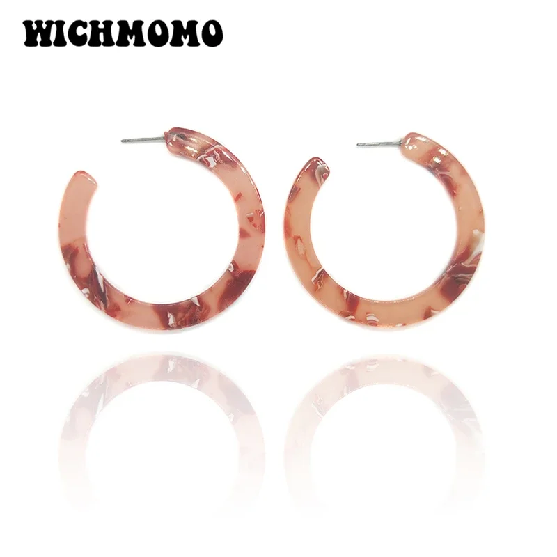 New 49mm 1 Pair High Quality Acetic Acid Resin Acrylic Round Smooth Earring Base Connectors for DIY Earring Accessories