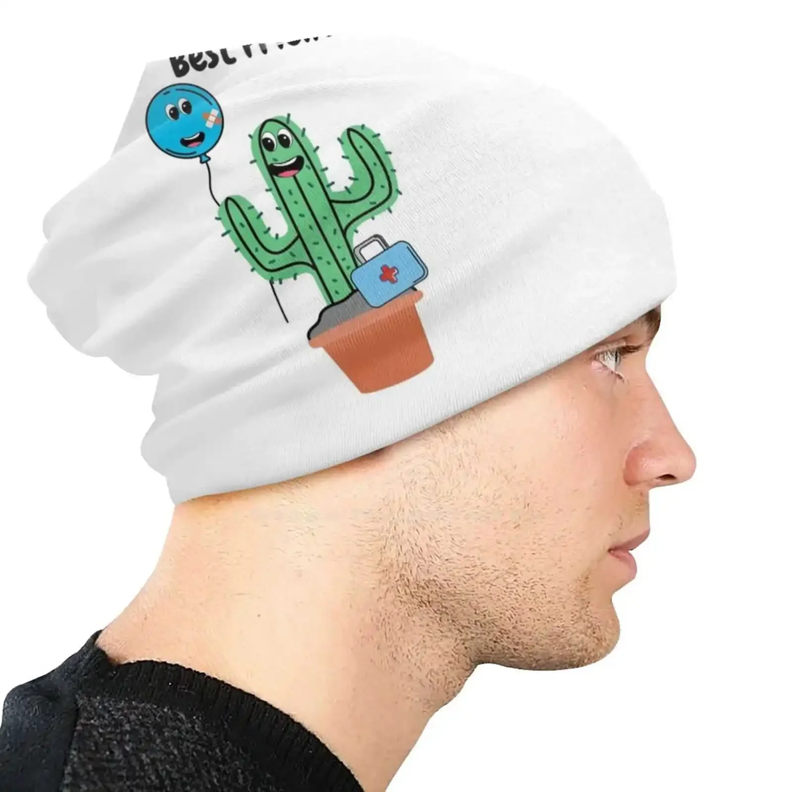 Cactus En Ballon Beste Vrienden-Vriend Gebreide Muts Warme Beanie Outdoor Caps Cactus Ballon Beste Vrienden Banden Eerst