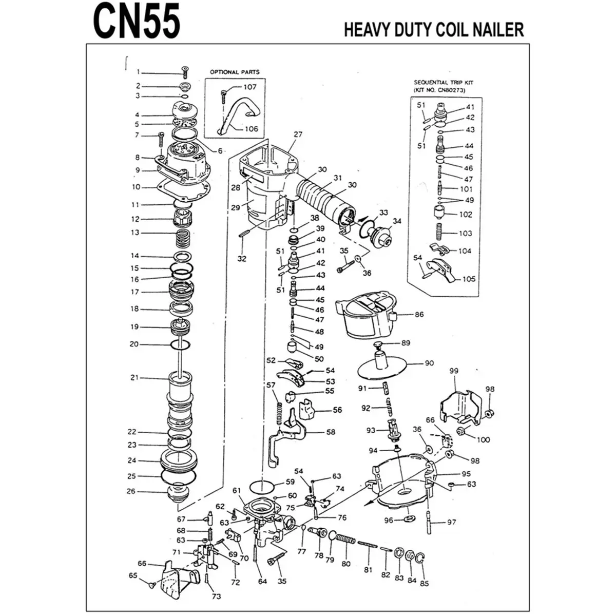 

Coil Nailer Nose Unit CN55 Nuzzle Nail Spare Part for Max for Nailer Aftersales Accessory