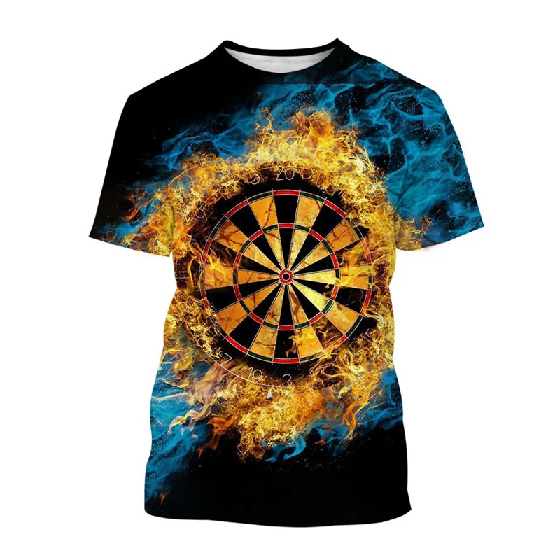 Fashion 3D Printing Dart Board T-shirt Men Personalized Summer Short-sleeved Round Neck T Shirt Summer Harajuku Tees Tops