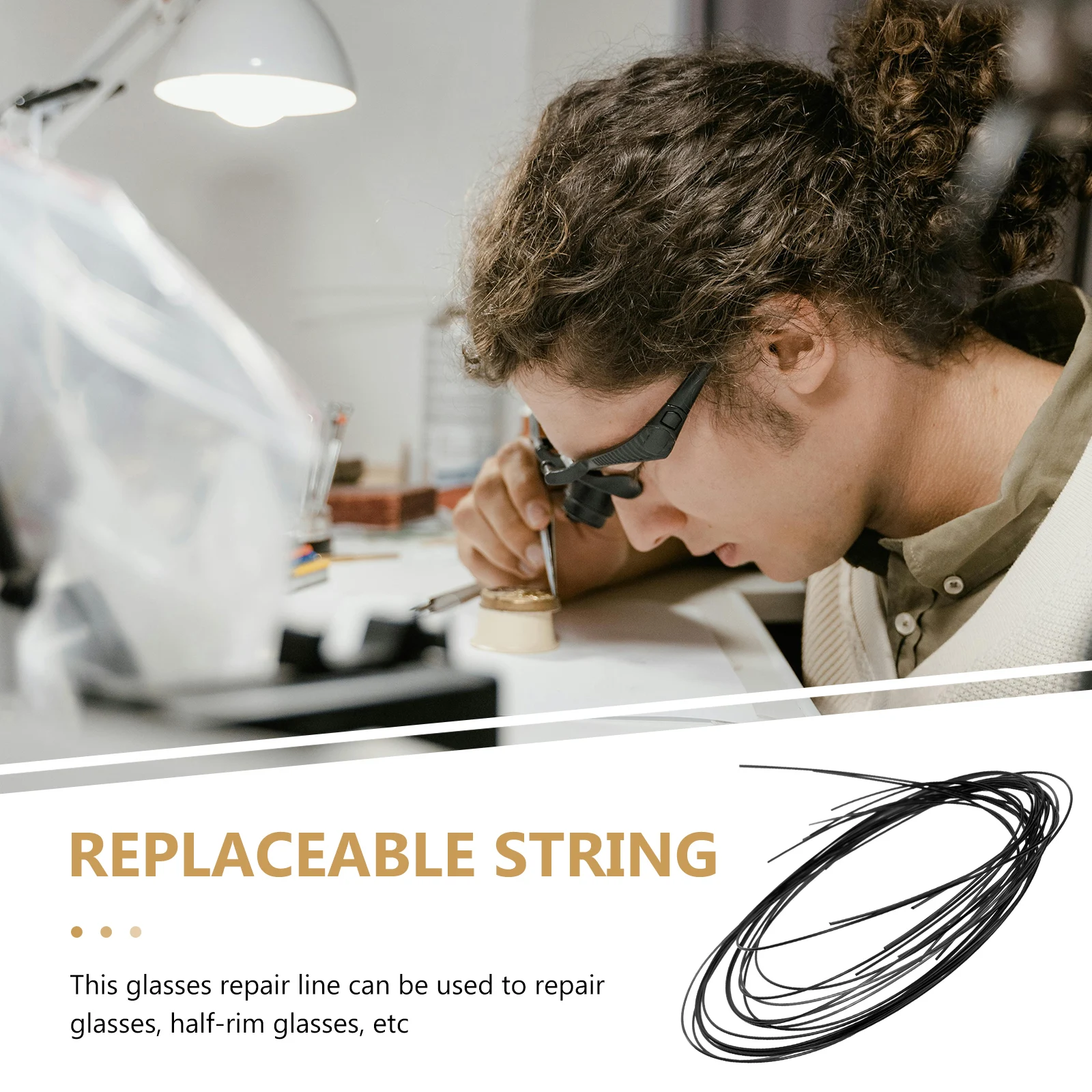 

Repairing Threads 6# Black Nylon Wire Drawing Fixing Kit Eyewear Repair Strings Half Frame Glasses Maintenance