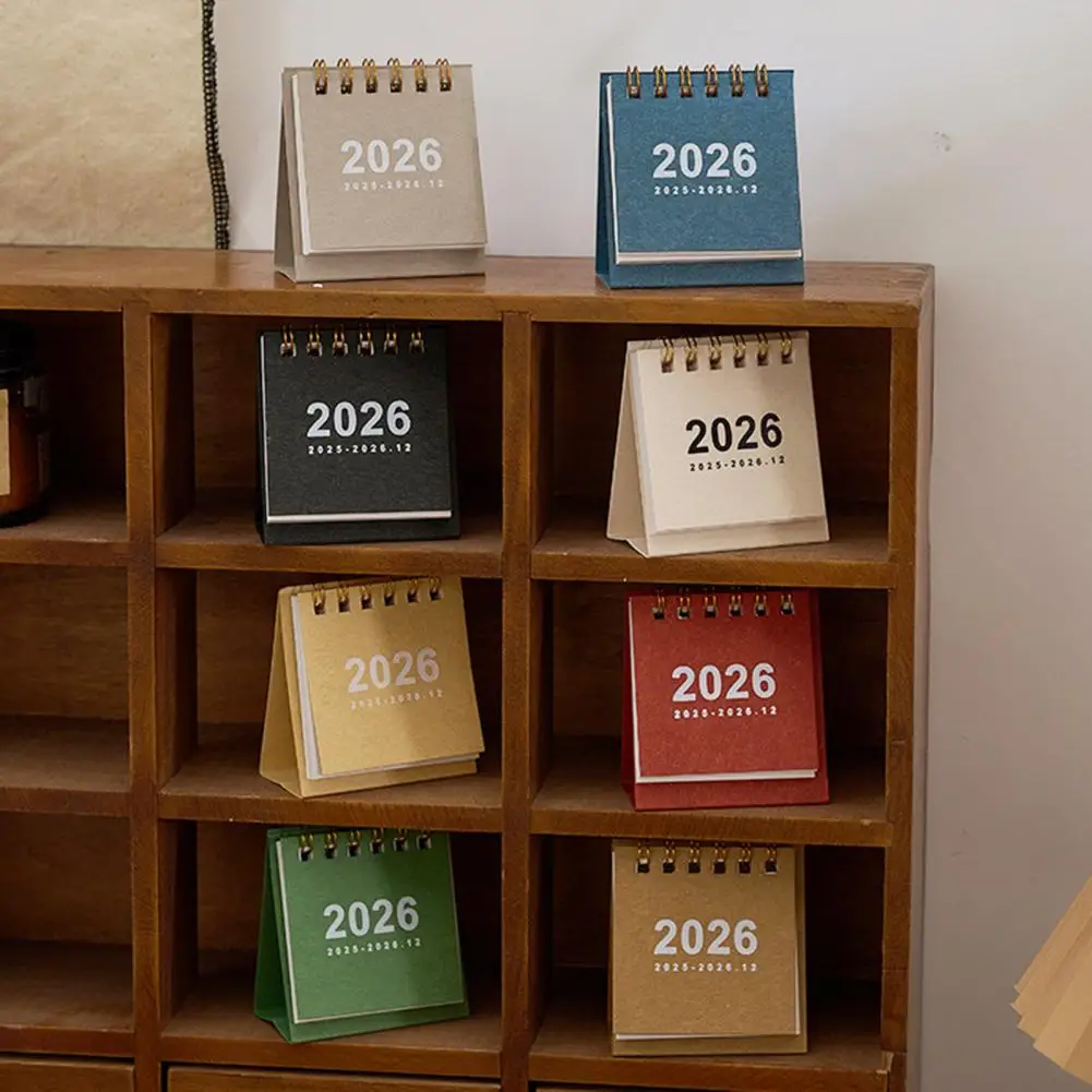 تقويم التنسيق الفضائي 2026 مجموعة تقويم مكتبي صغير تقويم قائم صغير مع ربط سلك مزدوج للمكتب المنزلي للمنزل #3
