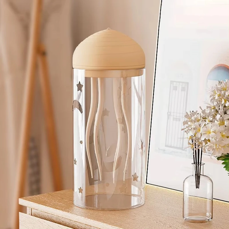 AB09-Rotante Medusa Luce notturna Luce per dormire Controllo vocale Luce d'atmosfera Decorativa Tipo-C Ricarica per desktop
