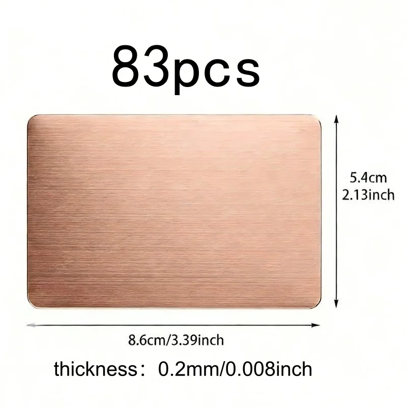 83pcs Rose Gold Neat Birthday Blessing Aluminum Card Hard Alloy Plate Festival Sheet for Birthday Custom Souvenir Making