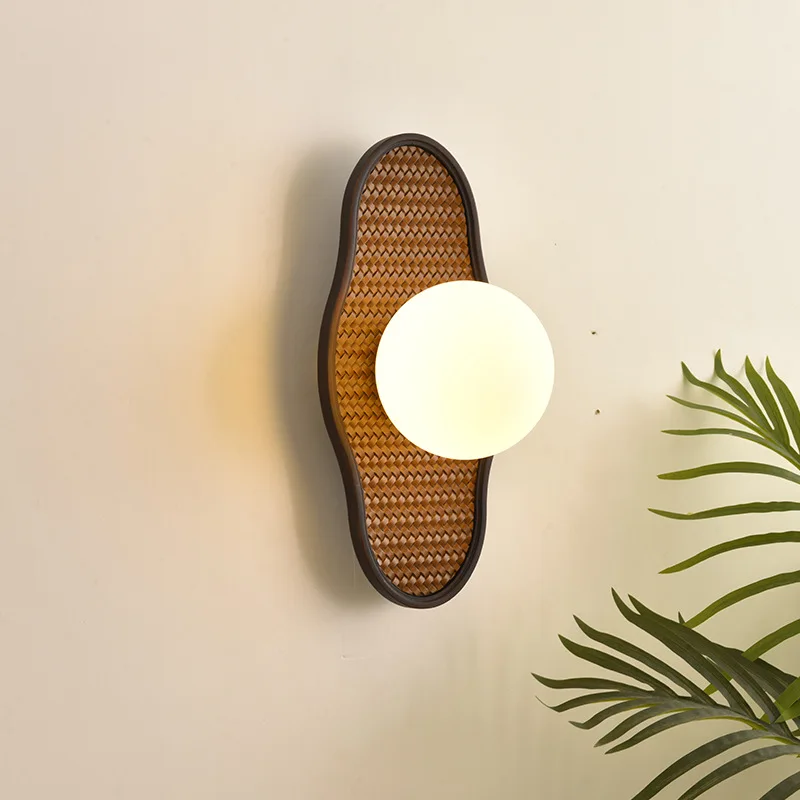 

Retro style wall lamp solid wood new Chinese style high-end bedroom bedside lamp French new Chinese wall lamp