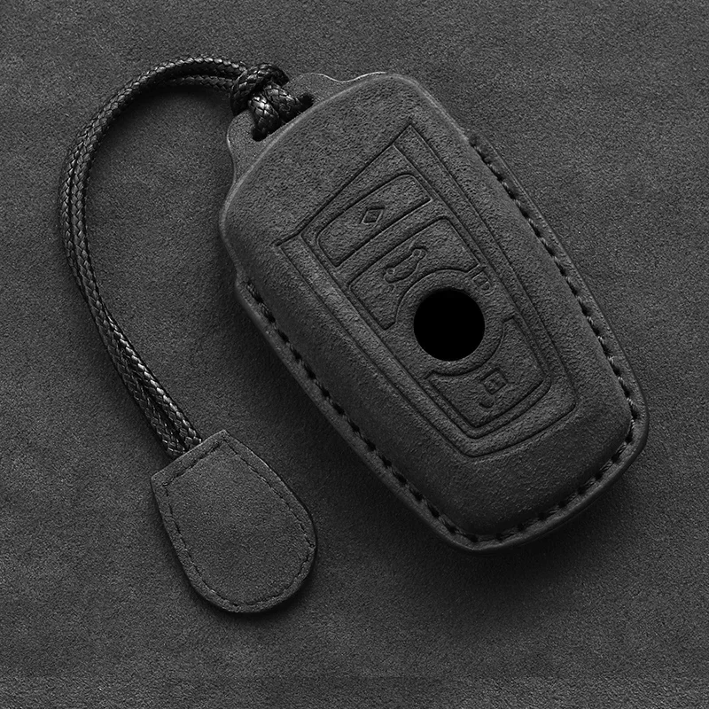 

Leather Car Key Case For BMW 1 3 4 5 7 Series 320i 530i 550i F20 F15 F16 F48 G20 G30 G01 G02 G05 G11 Keychain Suede Accessories