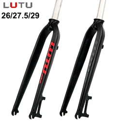 LUTU 26 27.5 29 MTB Fork Ultralight Bicycle Rigid Fork Aluminum Alloy Mountain Bike Forks Straight 9*100mm Bike Front Forks