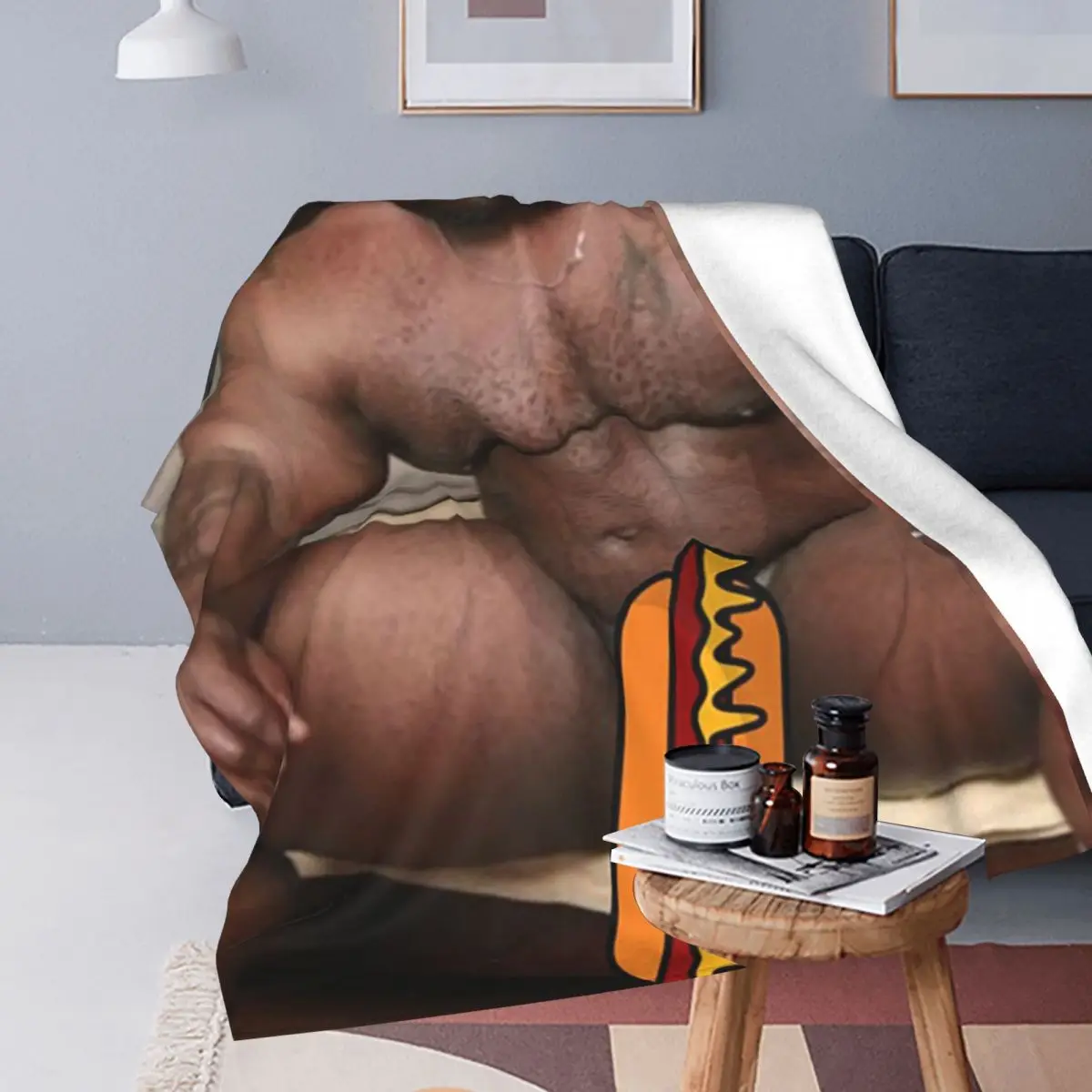 Big Dick Black Guy Meme Barry Wood Blankets Soft Warm Flannel Throw Blanket Bedding for Bed Living room Picnic Travel Home Sofa