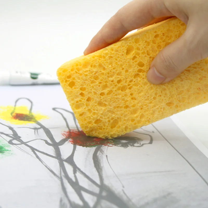 

Natural Wood Pulp Cotton Magic Water Absorption Students Watercolor Painting Sponge Cleaning Pen Washing Tool Art Supplies