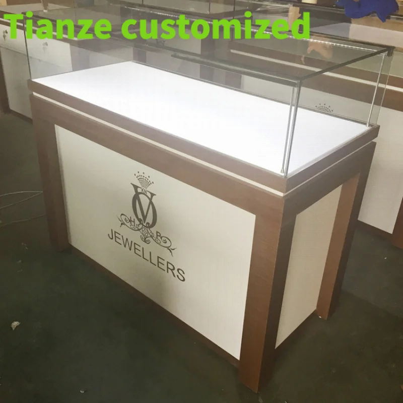 Customized-Custom made wooden and glass jewelry display showcase