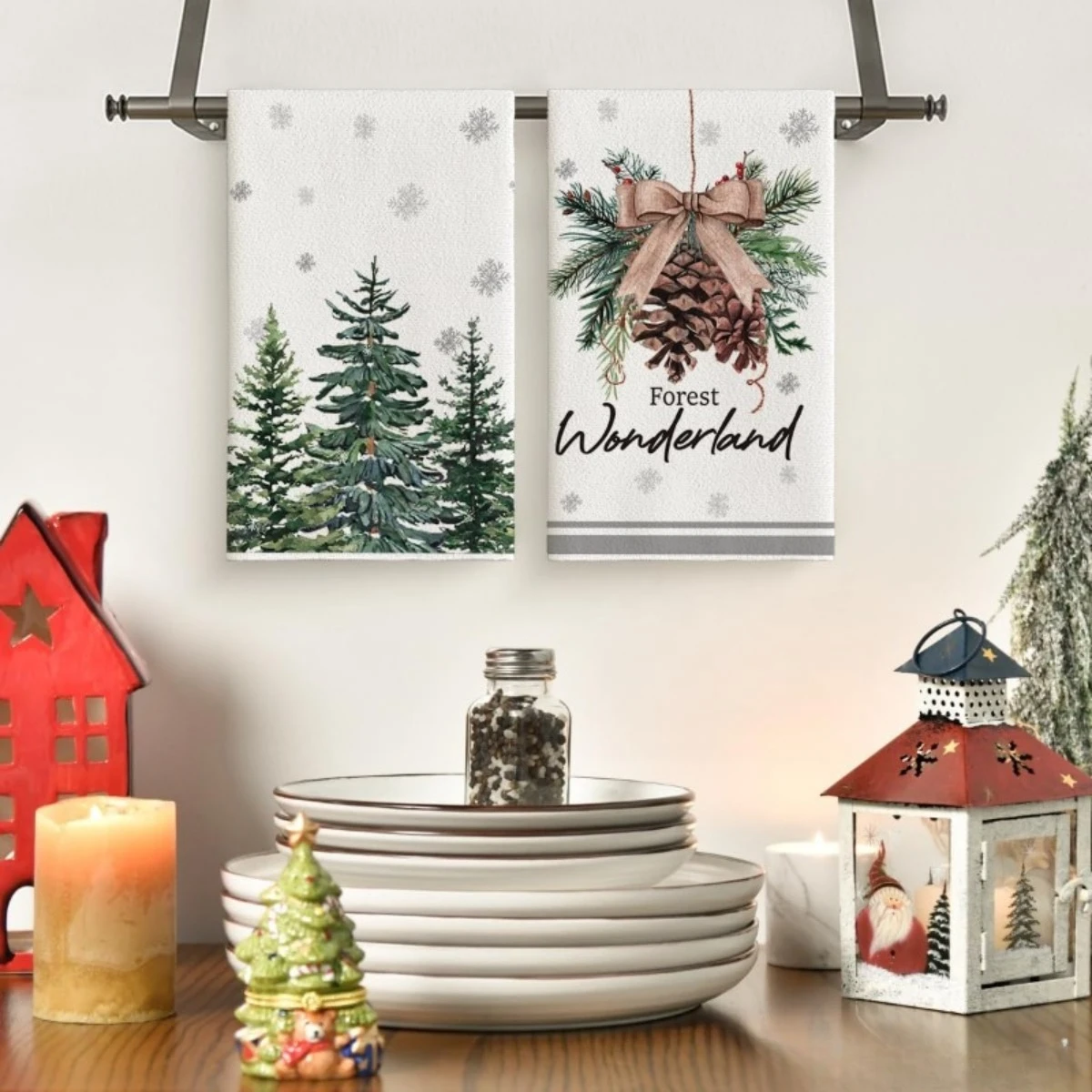 

Рождественские сосны, снежинки, кухонные полотенца, чистящие средства, быстросохнущие салфетки для рук, украшения Xams