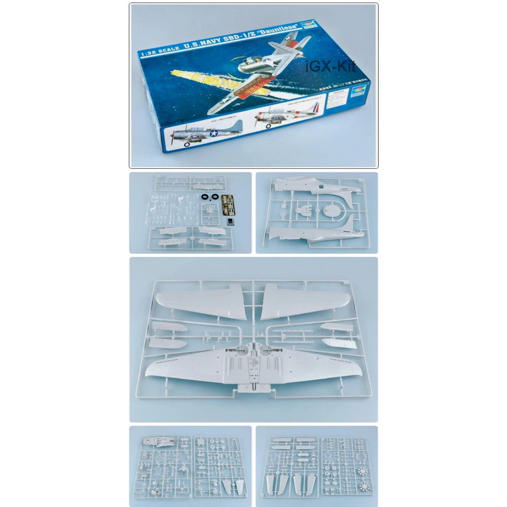 

Trumpeter 02241 1:32 Scale US Navy Dauntless SBD-1/2 Dive Bomber Aircraft Plastic Assembly Model Handcraft Building Kit