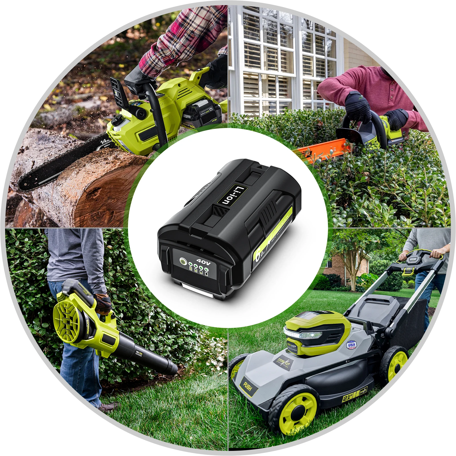 Für Ryobi Batterie 40V OP4050 6000mAh Lithium-ionen Batterie Ersatz Batterie Für Ryobi OP4050 OP4060 Serie Rasenmäher werkzeug – Detail 4