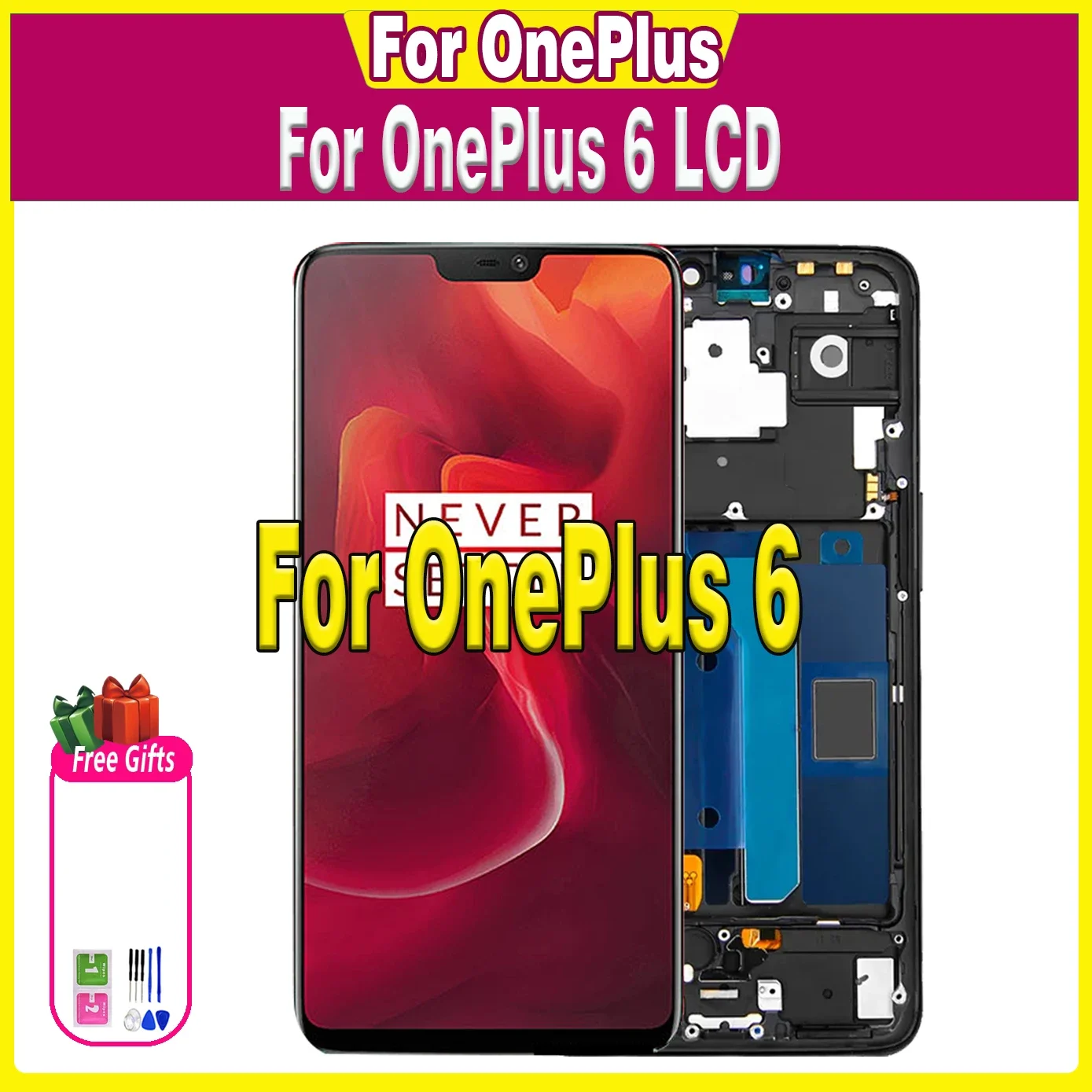 

High quality For OnePlus 6 A6000 A6003 LCD Touch Screen Digitizer Assesmbly AMOLED / TFT For OnePlus 6 Display Replacement Parts