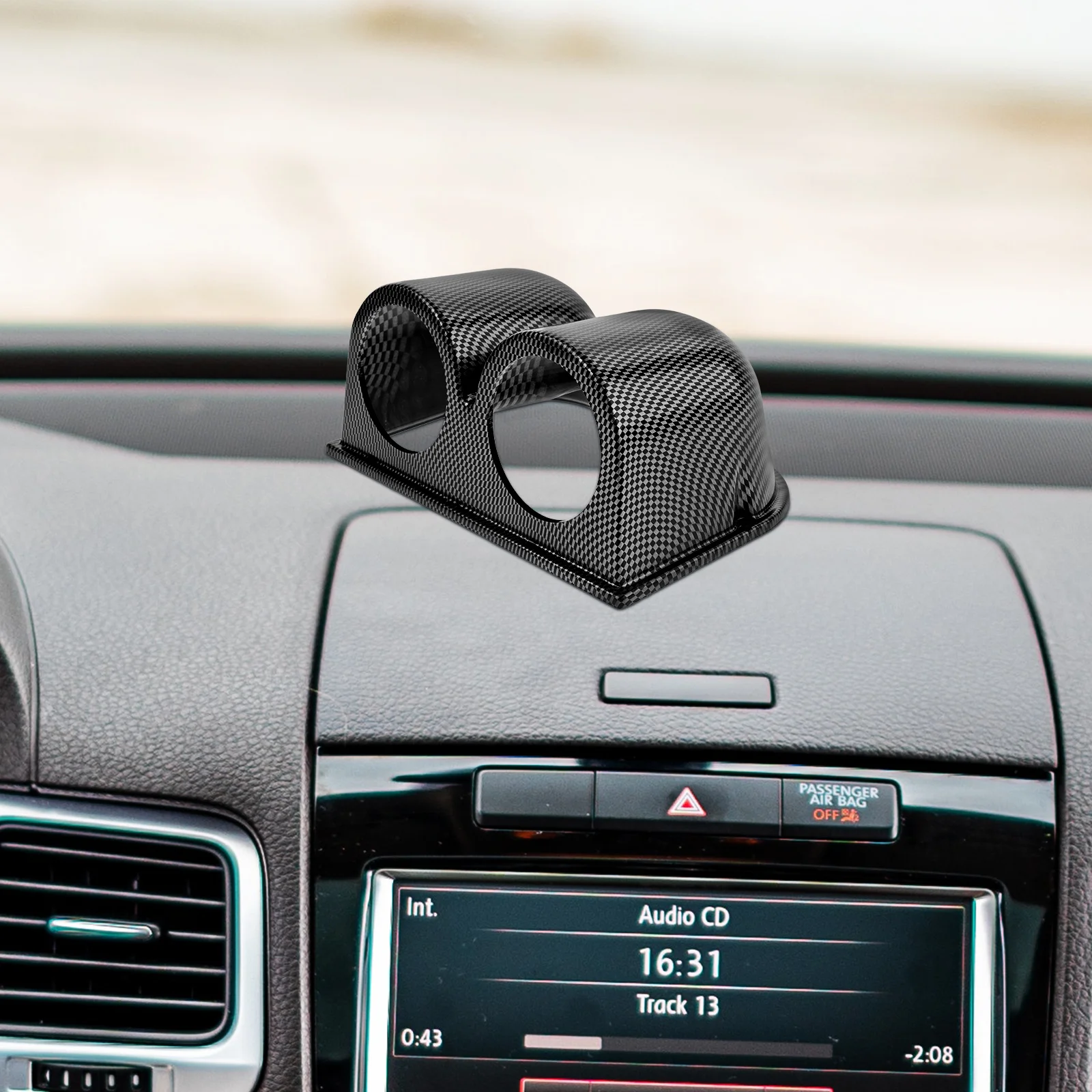 

52Mm Dual Hole Gauge Mount Holder for Car Dashboard - ABS Material Auto Instrument Pod with Enhanced Readability and Stylish