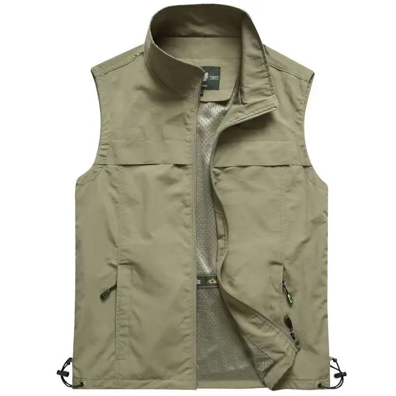 

Men's Slim Fit Fishing Vest Spring Autumn Casual Multi Pocket Quick Dry Sleeveless Jacket For Men casacas para hombre VT-362