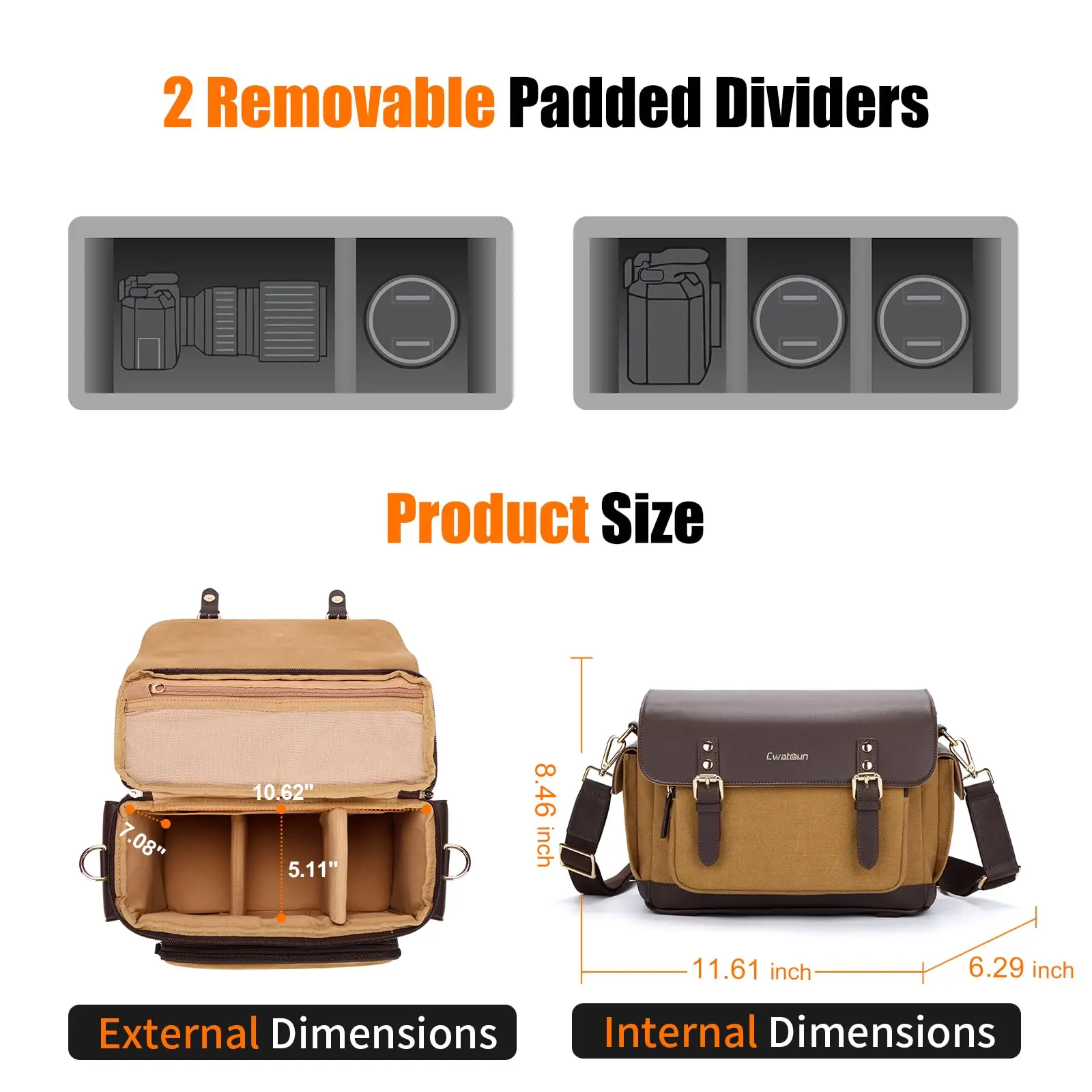 حقيبة كتف للكاميرا، حقيبة ساعي البريد للكاميرا ذات رفرف جلدي عتيق، حقيبة تصوير DSLR/SLR/بدون مرآة مع حامل ثلاثي القوائم