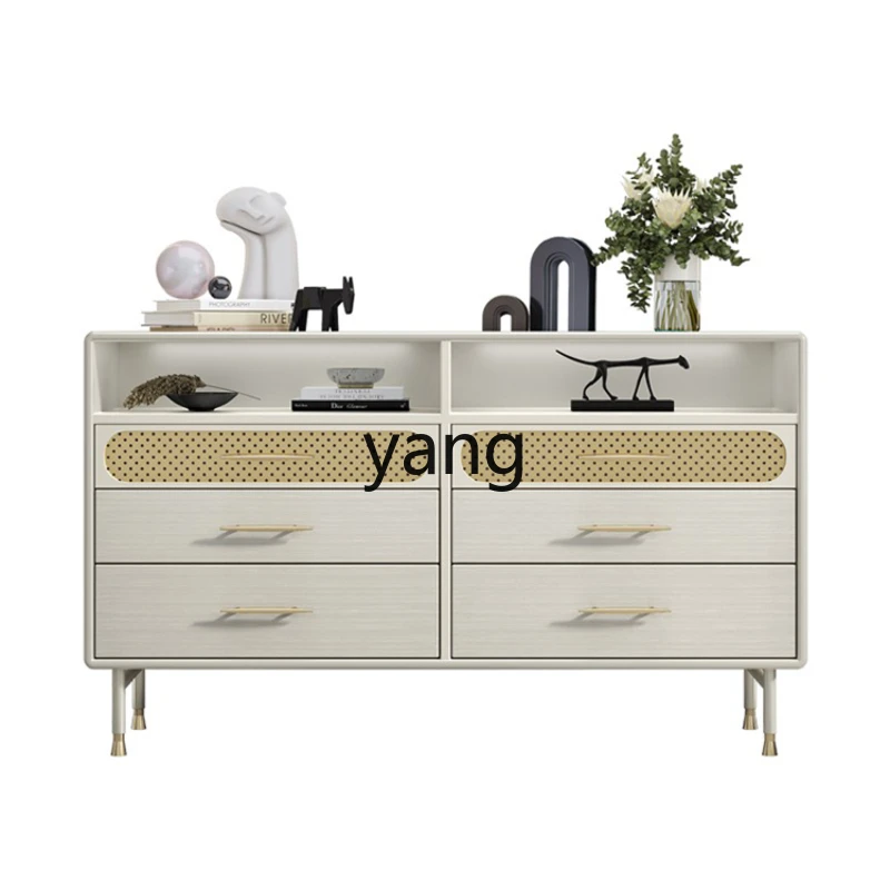 

L'm'm Bedroom Induction Lamp TV Cabinet Storage Cabinet Modern Solid Wood Designer Side Cabinet