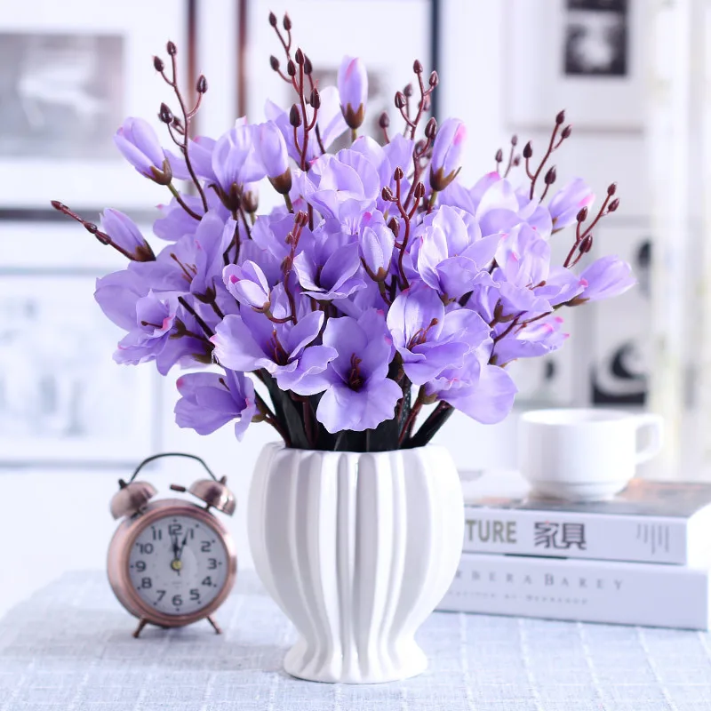 5 fork 20 heads gladiolus simulation bouquet magnolia flower fake flower home decoration flower photography  artificial flowers