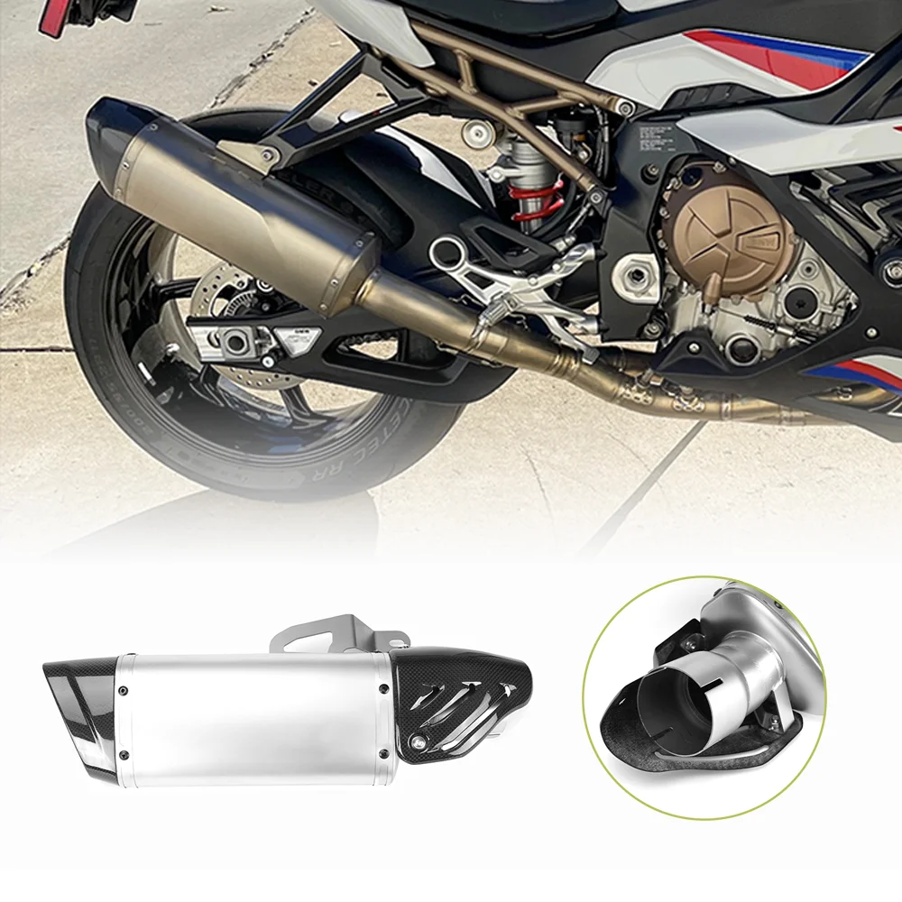 61mm Motorcycle Muffler Exhaust Silencer For BMW S1000RR 2019 2020 2021 2022 Steel Exhaust Pipe System Motocycle Accessories