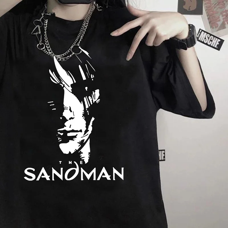 sandman tshirt male print streetwear casual 2022 white t shirt top tees t shirt vintage white t shirt