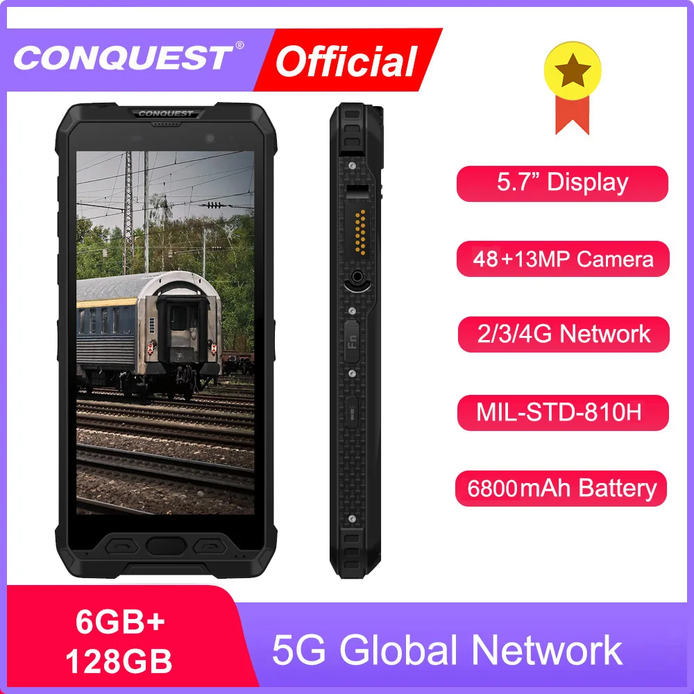 CONQUEST S28 5G IP68 Waterproof Rugged Smartphone  Mobile Phone Android 11, Global Version Cell Phone, S28, 5G, IP68