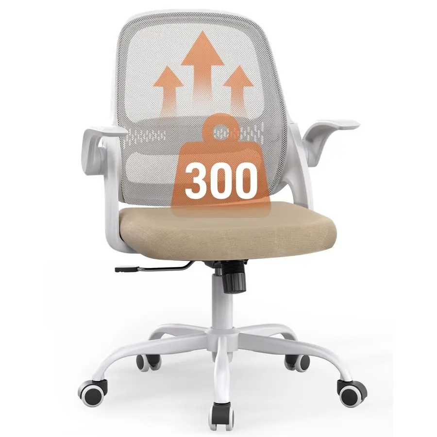 

Mesh Office Chair with FlipUp Arms, Adjustable Height, Breathable Mesh Back amp Thick Cushion Seat, 360 Swivel Roll Customizable