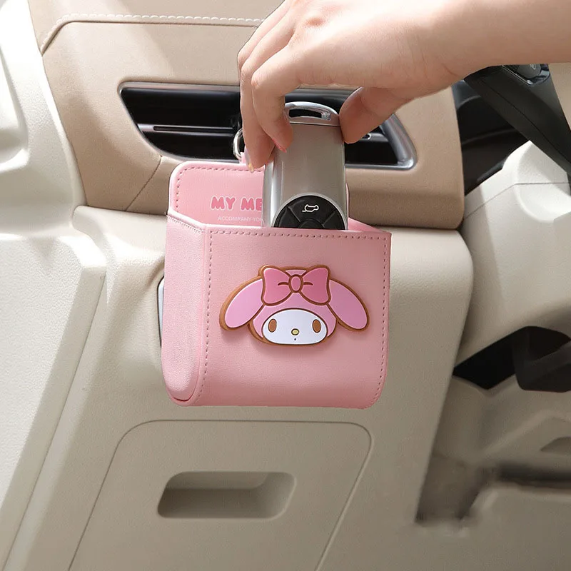 Sanrio Car Storage Box Key Mobile Phone Air Outlet Storage Box Storage Bag Cartoon Kuromi Hello Kitty Car Accessories Gift