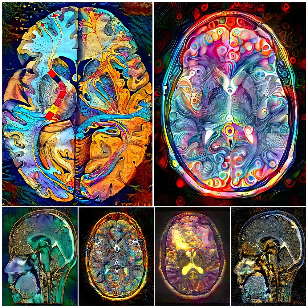 

Brain Anatomy Science Medical Medicine Poster Wall Art Canvas Painting Office Decor Wall Pictures For Living Room Unframed