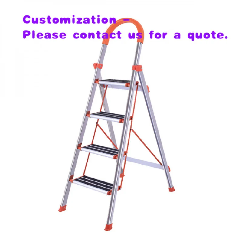 custom.Household Lightweight Aluminum Folding Portable Ladder 4 Step Folding Ladder Aluminium Ladder Foldable