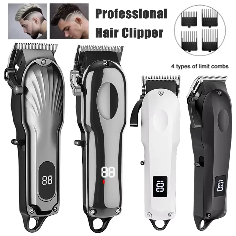 

Hair Clipper Hair Trimmer For Men Electric Professional Hair Clipper Rechargeable LED Display Shaving Adjustable Hair Clipper
