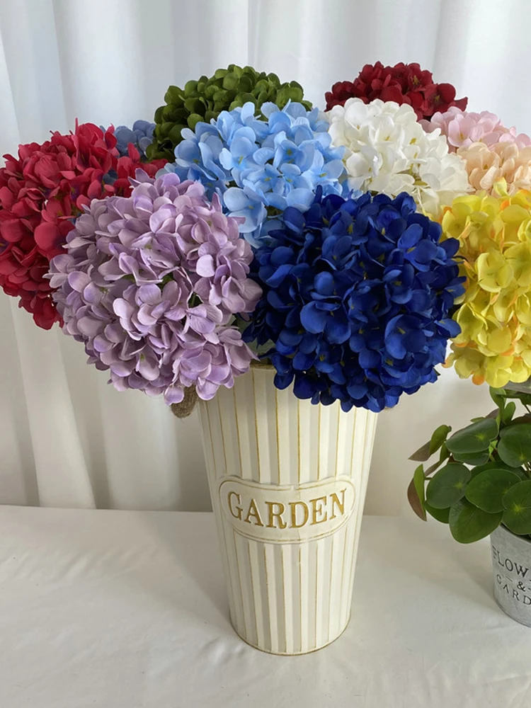1/5/10 Uds. Ramo de hortensias de 58cm, flores artificiales de seda para fiestas, bodas, sala de estar, decoración del hogar, flores decorativas