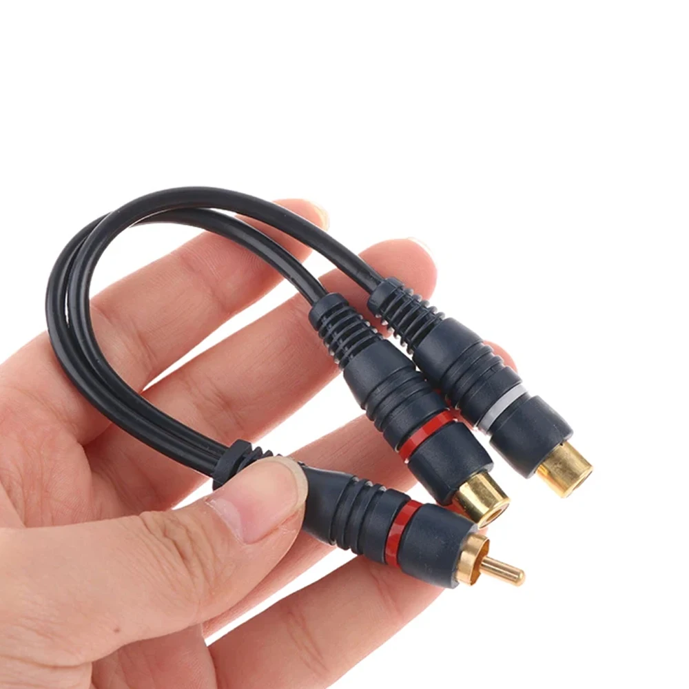 Cable Divisor de Audio AV OFC, Adaptador Convertidor de 2 RCA a 1 RCA Hembra, Cable Distribuidor de Audio para Automóvil, Cable para Equipos de Audio