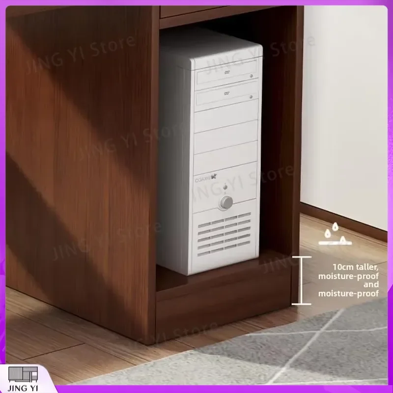 Modern Executive Wooden Desk 140cm Smart Office Workstation for Home Study Room Ergonomic Computer Desk with Cable Management