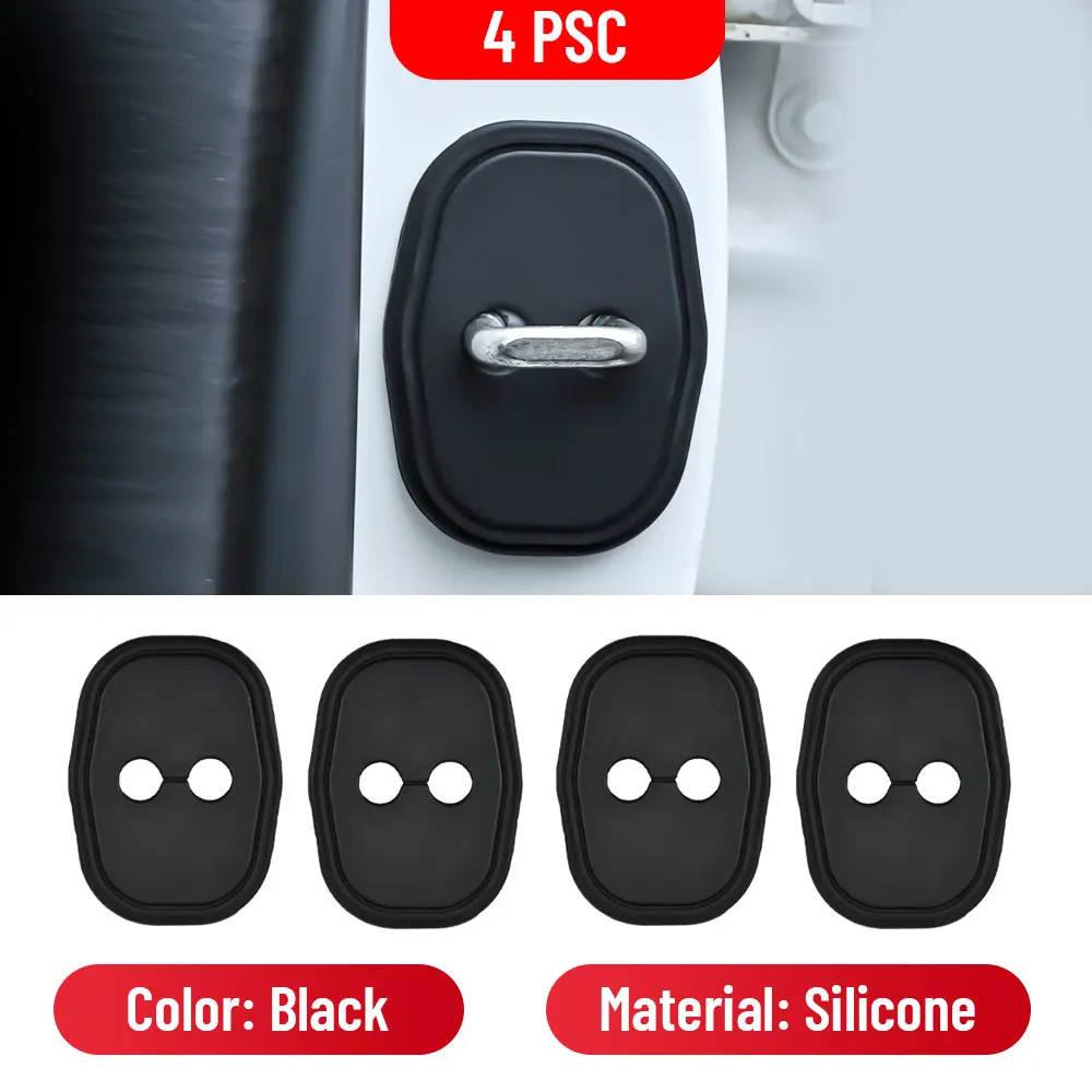 4pcs Car Decorat Accessories Silicone Protecte Auto Door Lock Latch Shock Absorber Cover For JEEP Avenger 2023 2024 2025