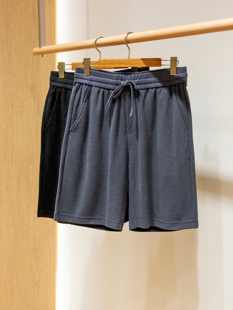 

LP high-grade custom-woven cotton fabric summer men's casual elastic waist drawstring sports shorts