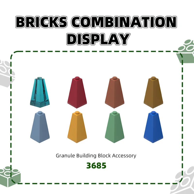 

WANGE 3685 100g/43PCS 2x2x3 Corner Ramp Building Block Moc Color Compatible with Brick DIY Children's Toy Assembly Gift