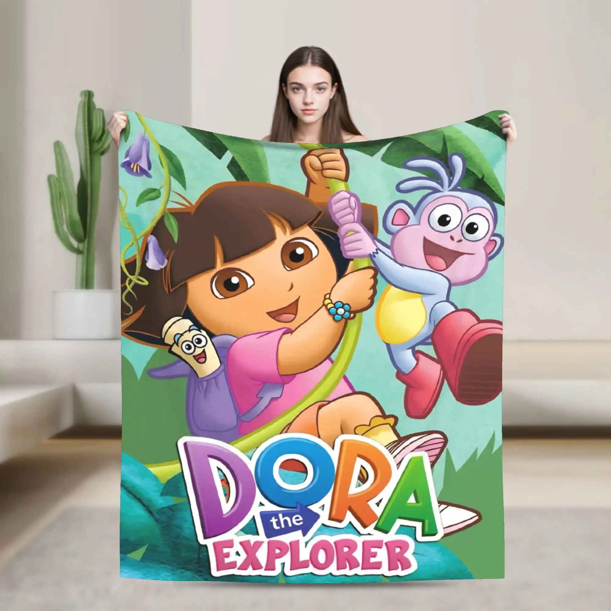 D-Doras The Explorers Blanket Multi-size Warm Cozy Fluffy  Throw Blankets for Sofa Couch and Bed