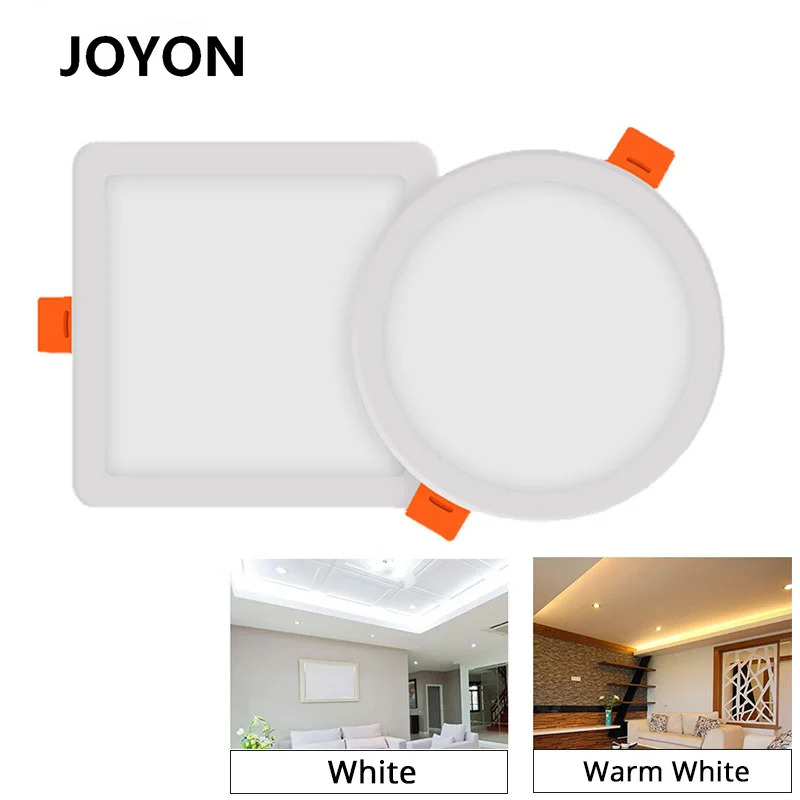 Led Downlight Ultra Thin Round Square Recessed Spot Lamp 6W 8W 15W 20W 220V Can Adjustable Ceiling LED Panel Light