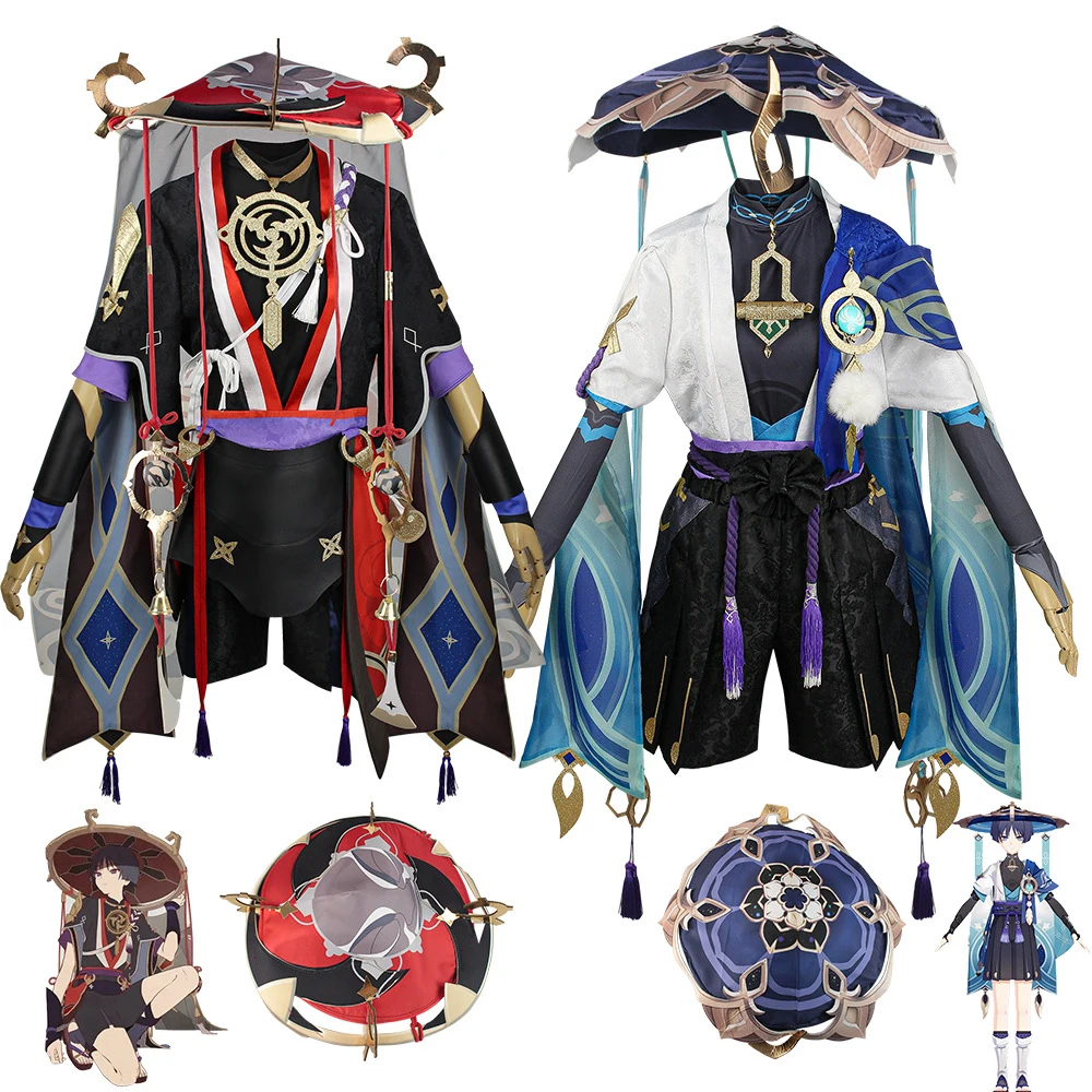 

Genshin Impact Wanderer Cosplay Costume Anime Game Balladeer Cos Clothes Two-dimensional Halloween Complete Set Polyester Suit