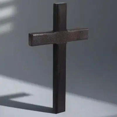 

1Pcs Wooden Cross Pendant Smooth Handcrafted Black Solid Wood Christian Cross Decor Hanging Ornament for Religious Home Office