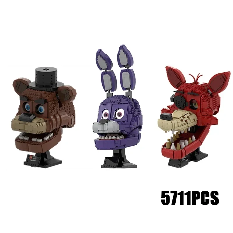 Popular Horror Game Model Moc Building Bricks Bonnie the Bunny Head Technology Blocks Gifts Christmas Toys DIY Sets Assembly