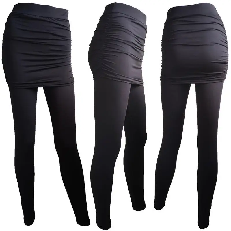 Tailored Hip Hing Side Skirt Leggings Blend Fashionable Bottoms Pure Color Other Material 100% Winter Collection Ladies