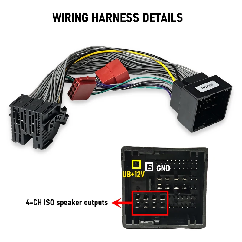 PHYEE NAC RCC 56-Pin T-Harness mit ISO-Breakout-Kabel, SOT-Anschluss für Peugeot Citroen DS Opel Stereo DSP-Verstärker, Plug & Play – Detail 5