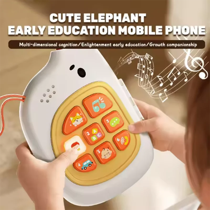 

Children's Elephant Music Simulation Phone Baby can Bite Montessori Early Education Puzzle Cute Interactive Toy