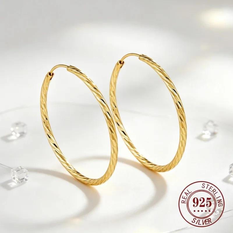 SOMILIA Luxury Fashion 18K Gold Exquisite Women's Jewelry With Large Circular Earrings Versatile Party Wedding Gift