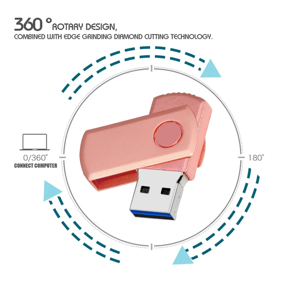 USB3.0回転式USB3.0フラッシュドライブ64GB無料キーホルダーペン ドライブ32GBミニメタルメモリースティック16GBゴールドペンドライブUSBスティック