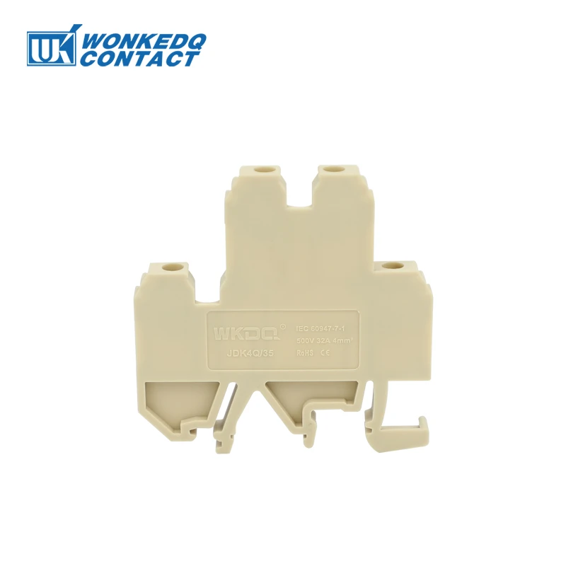 10Pcs DK4Q/35 Screw Connection Double 2 Level 4-Conductor 4 mm² SAK Wire Electrical Connector DIN Rail Terminal Block DK 4Q/35